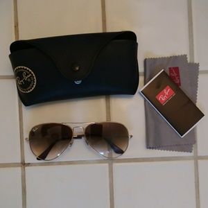 Authentic Ray Bans gold frame Aviator 58mm